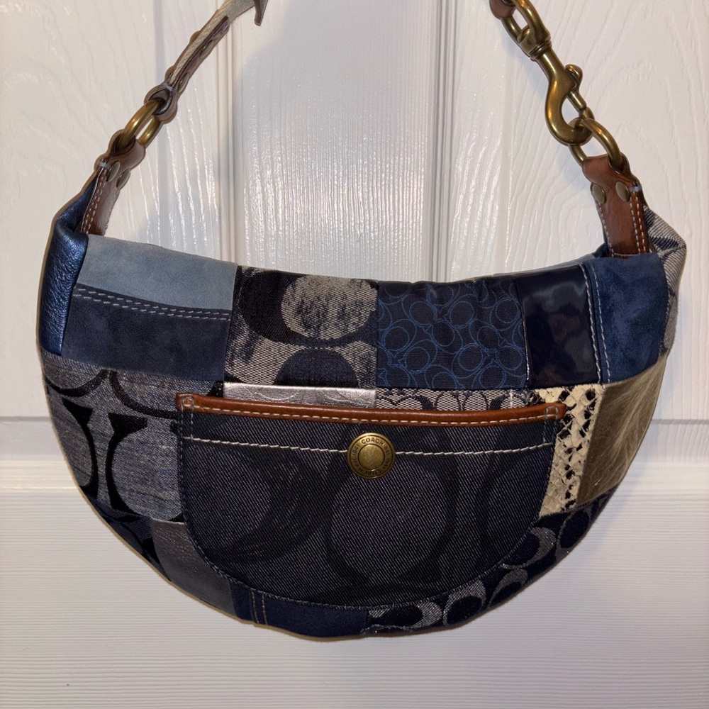 Patchwork Denim Shoulder Bag - image 1